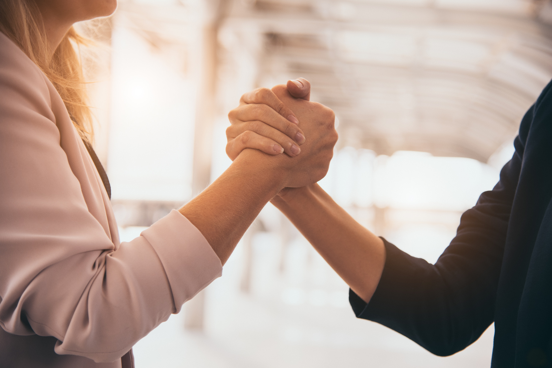 Female Business Partners Handshaking  